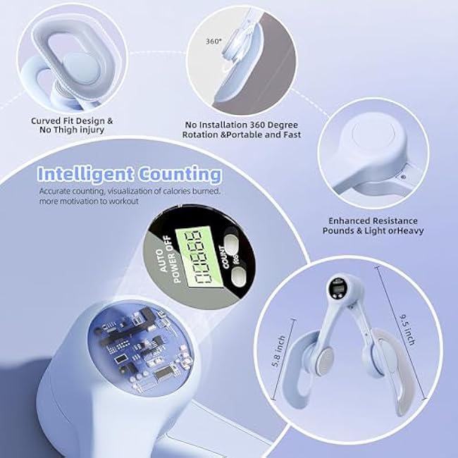 Thigh Master, Pelvic Floor Strengthening Device with Display Counter Hip Trainer Kegel Exerciser, Leg Inner Thigh Trainer Pelvic Floor Muscle Trainer, Thigh Exercise Workout Equipment for Home