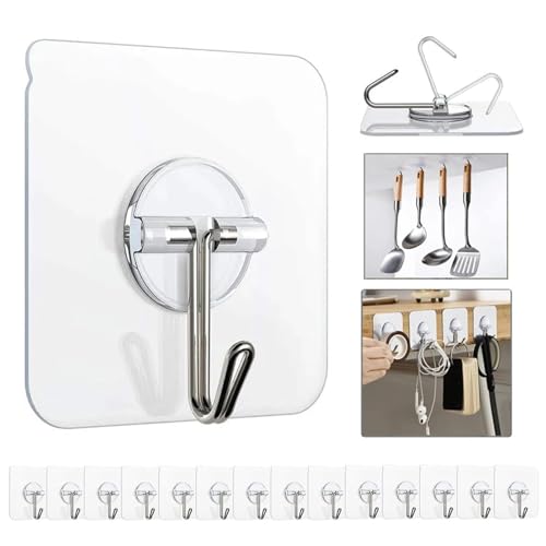 Image of Everline Multi - Functional Steel Over The Door Hook Hanger Organizer /Wall Hook Rack for Hanging Clothes, Towel in Room, Kitchen, Bathroom - Black (7 Hook) (Adhesive Wall Hooks)