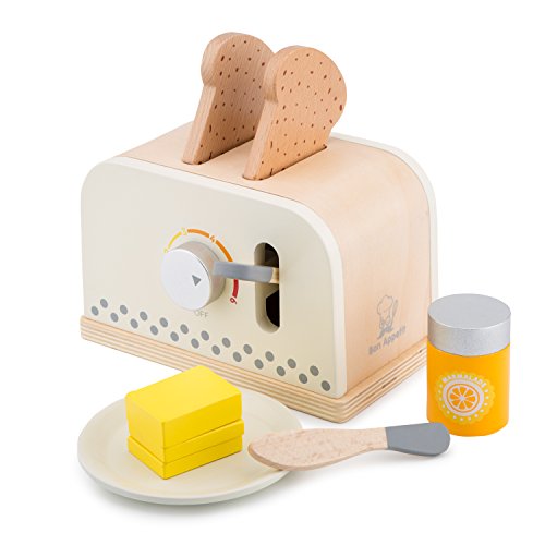 New Classic Toys Toster z Akcesoriami Zabawka Edukcyjna, Wielokolorowy, Od 3 Lat
