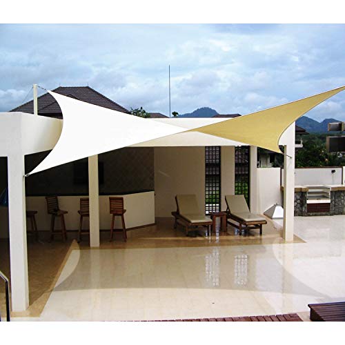 Windscreen4Less A-Ring Reinforcement Sun Shade Sail 20' X 24' Rectangle Super Heavy Duty Strengthen Durable(260Gsm)-Galvanized Cable Enhanced - Sand #TOP6