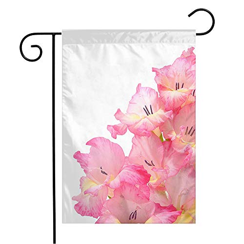 Drapeaux De Jardin Bouquet De Fleurs De Glaïeul Rose, Sépales Isolés Sur Le Transport, Périanthe, Pétales De Lys Lavable Bannière, Pour Jardin, D'Intérieur, 30x45cm