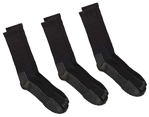 Dickies Men's 3 Pairs Industrial Strength Heavyweight Cushion Crew Work Socks - Big 12-15 (Black)