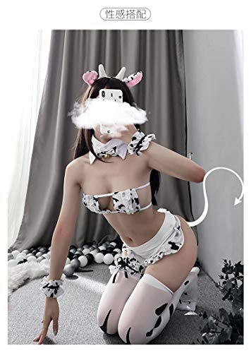 Cosplay Costume Anime Sexy Mini Cow Bikini Lingerie Set Maid outfit Dalmatian Milk Leopard Swimsuit