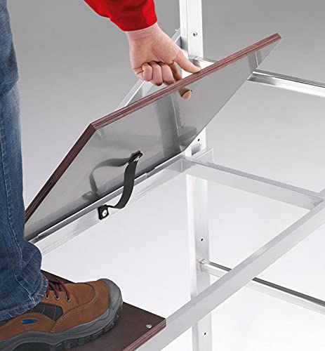 Echafaudage roulant d'escalier intérieur et extérieur 2,5m/4,5m en aluminium Hailo HobbyStep H5