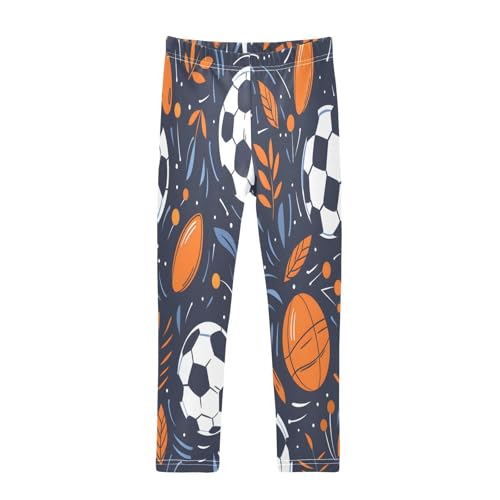 Bolaz Toddler Girls Leggings Printed Yoga Pants Leggings Football and Leaves for Kids