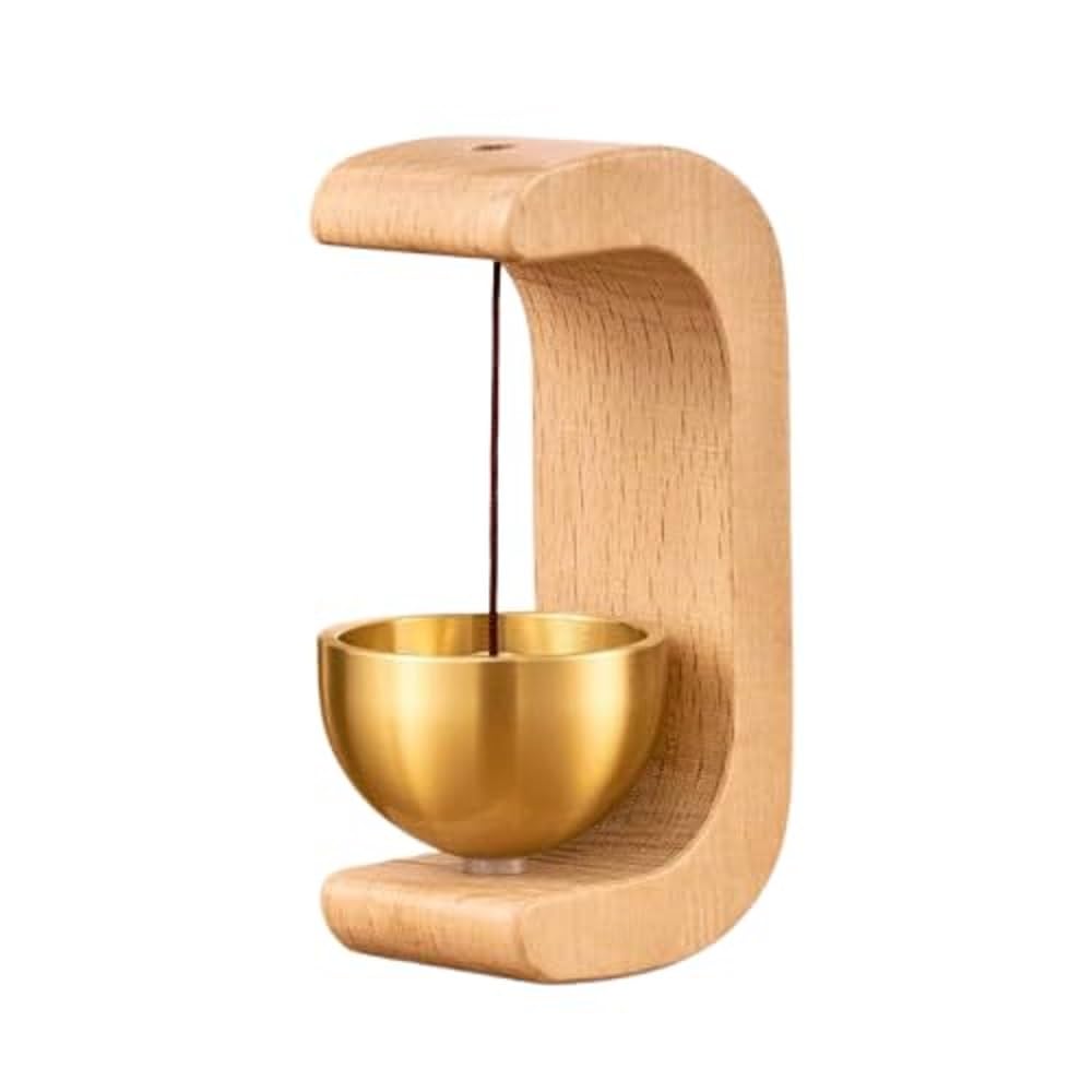 Wooden Magnetic Doorbell with Brass Bell Japanese Style Musical Chime for Home Entrance Wall Mounted Decor Bell for Office and Business Shopkeepers Entry Alert Chime-image-47