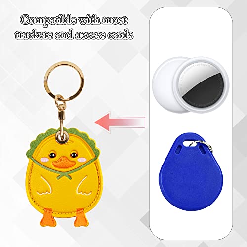Image of Leather Keychain Case Holder Compatible with Apple AirTag, GPS Airtag Keychain Finder Tracker with Key Ring, Anti-Scratch Protective Air Tag Cover | Leather