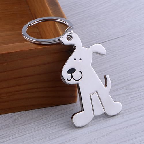 2 Stück Niedliche Hunde-Rucksack-Anhänger, Metall-Tier-Schlüsselanhänger Und Cartoon-Schlüsselanhänger Für Hundeliebhaber (Silber)