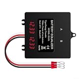 Intelligent 24V Battery Equalizer with Digital Voltage Display and Voice Control Indicator for 2x12V Lead-Acid, Lithium, NiMH, for LiFePO4 Batteries, IP67 Waterproof for Cars Boats Solar Systems