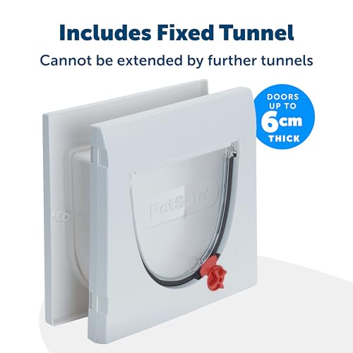PetSafe Manual 4 Way Locking Classic Cat Flap - Flexible Access, Durable Design - White, Tunnel included - Image 3