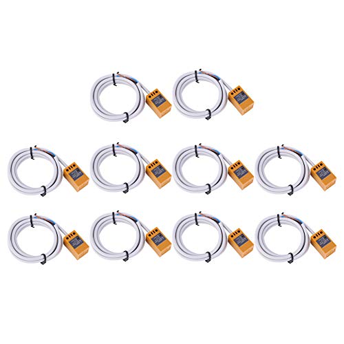 Shipenophy 10PCS Proximity Sensor, Inductive Proximity Switch for 5mm Detection Metal Sensor DC 6V to 36V, PNP Sensor with 1.05m/ 3.44ft Cable for MachineTool, Metallurgy
