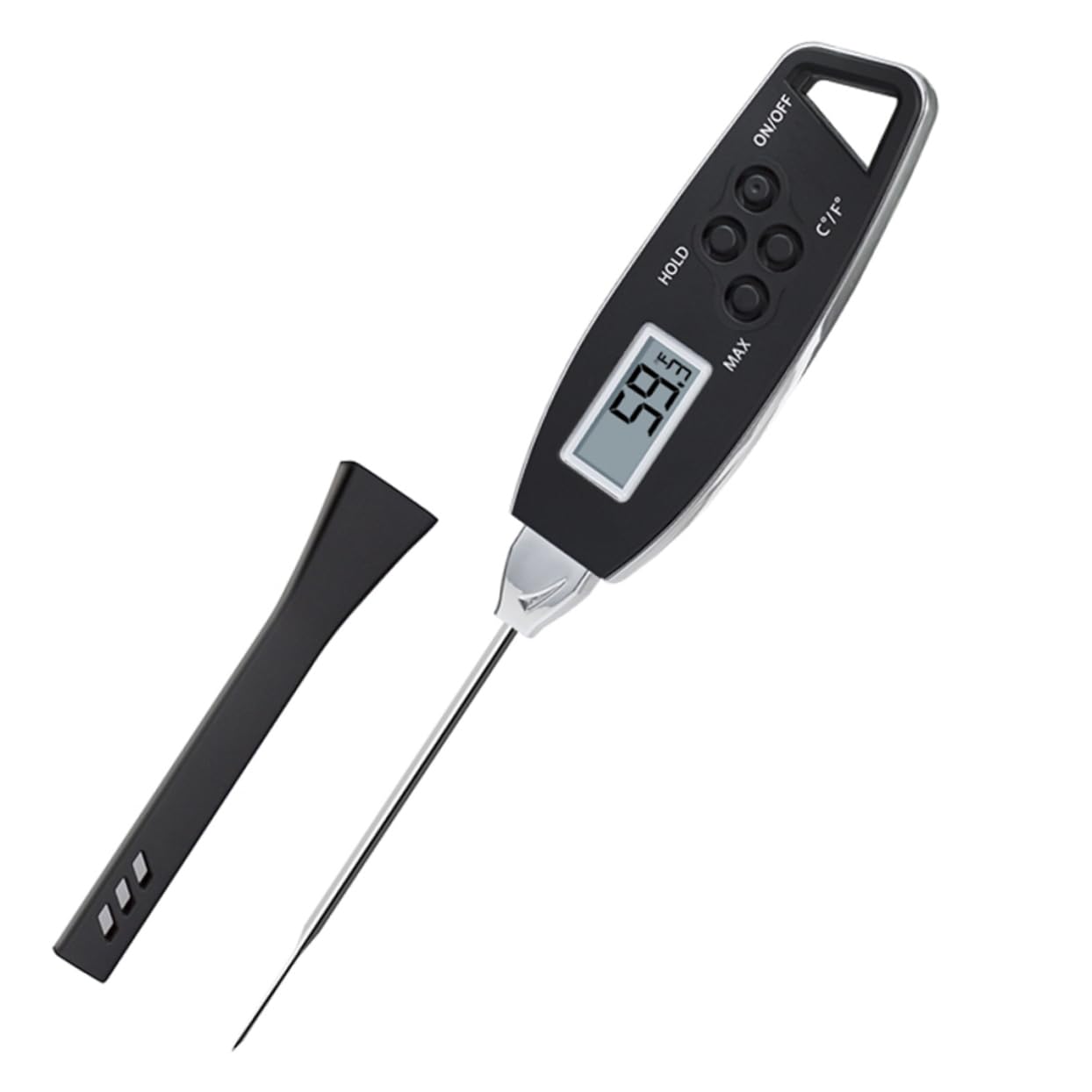 MAGICLULU 2pezzi Termometro Digitale Per Alimenti Misurazione Rapida Per Barbecue Latte e Cibi Caldi Con Sonda Inossidabile Nero