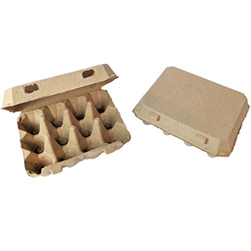 Vintage Blank Egg Cartons- Classic 3x4 Style Holds 12 Large Eggs, Sturdy Design Made from Recycled Cardboard (25)