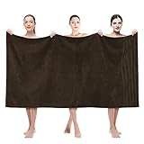American Soft Linen 35x70 Jumbo Large Bath Towel, 600 GSM 100% Cotton Turkish Bath Sheet, Oversized Luxury Bath Towel for Bathroom Beach and Pool, Brown