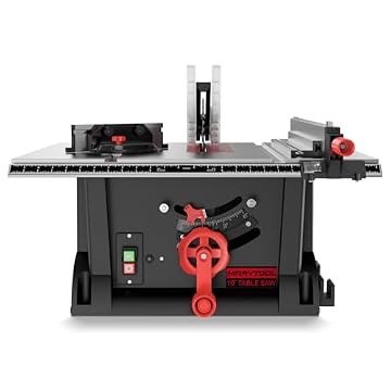 MarvTool 15Amp Portable Table Saw 10 inch, 4600RPM Compact Tablesaw with 36T Blade, 90°Cross Cut & 0-45°Cutting, Multifunctional Benchtop Saw for DIY Furniture Making Woodworking