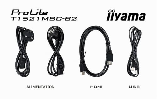 Iiyama Prolite T1521msC-B2, 38,1cm (15''), Projected Capacitive, 10 Tp, Kit (usb), Schwarz Touchmonitor (seitenverh?ltnis: 4:3), Bildschirmdiagonale: