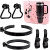 LETGO Cup Holder for Stanley 30 oz 40 oz Compatible with Bogg Bag, Drink Holder for Simple Modern Rubber Beach Tote, Water Bottle Holder Attachment for XL Medium Small Bog Bag (Black)