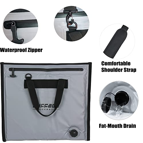 Buffalo Gear Insulated Fish Cooler Bag,20×18In Small Fishing Bag,Waterproof Fish Kill Bag Leakproof Fish Cooler-Grey #TOP3