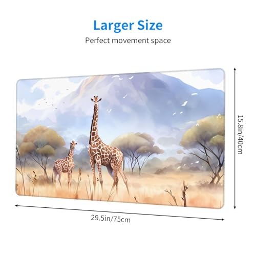Tapis de souris extra large en caoutchouc imprimé savane 75cm