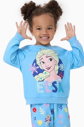 Image of Disney Frozen Toddler Girl Outfits Long Sleeve Shirt and Pocket Pant Clothing Sets Fall Casual Pullover Dailywear