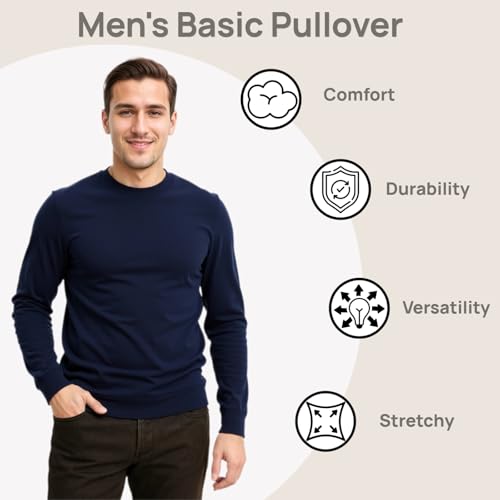 VPG Wool Sweaters for Men, Crewneck Long Sleeve Regular Fit Knit Pullover for Casual Or Dressy2