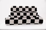 BAQ Towel Set, Check Plaid Towels, 100% Cotton, 1 Bath Towel (27inch×54inch), 2 Hand Towels (13inch×