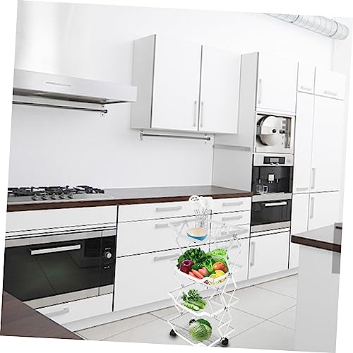 NOLITOY Suporte De Revista Azul Dobrado Para Frutas 1 Peça Chuveiro Com Carrinho De Roda Prateleira