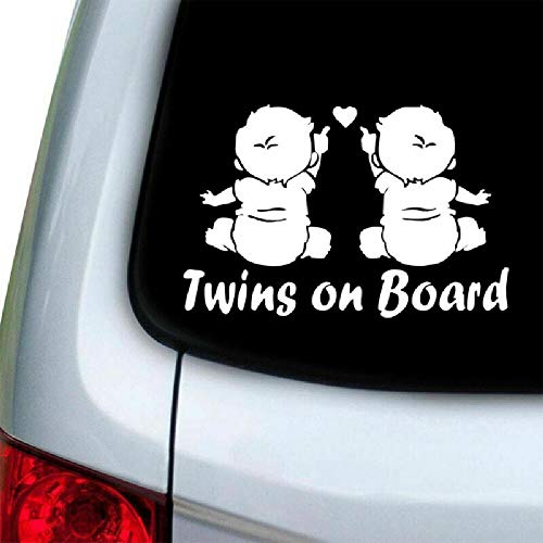 myrockshirt Twins on Board ca 20cm Zwillinge an Bord Baby Aufkleber Sticker Autoaufkleber Profi-Qualität Sticker UV-fest