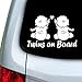 myrockshirt Twins on Board ca 20cm Zwillinge an Bord Baby Aufkleber Sticker Autoaufkleber Profi-Qualität Sticker UV-fest