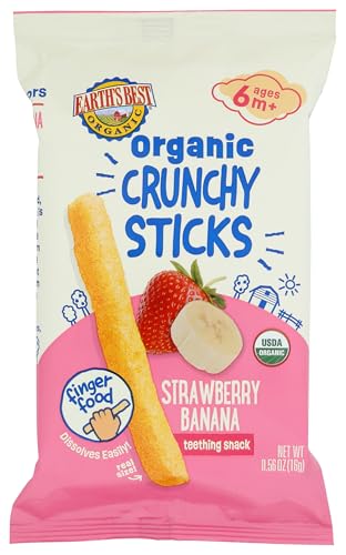 Earths Best Organic Strawberry Banana Crunchy Sticks 0.56 OZ