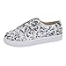 KAMEIMEI Eleganti ballerine da donna alla moda leopardata scarpe piatte basse, slip On scarpe in tela per il tempo libero, bianco, 37 EU