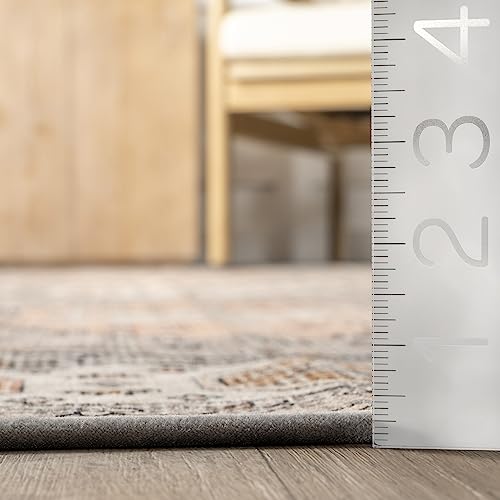 Nuloom Kesia Vintage Bordered Machine Washable Area Rug, 8' X 10', Peach #TOP6