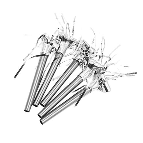 Hemobllo 20 Piezas Silbatos con Borlas Plata Juguetes Fiesta Infantiles Ruido Sopladores para Cumpleaños