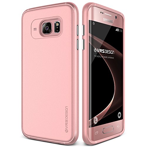 Galaxy S7 Edge Case, VRS Design [Single Fit][Snow Pink] - [Metallic Buttons][Non Slip][Slim Fit] For Samsung S7 Edge