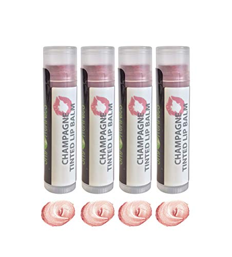 Sky Organics Pink Champagne Tinted Lip Balm for Lips to Moisturize, Soften & Add A Wash of Color, 4pk.