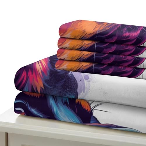 Parure de lit 3 pièces imprimé 3D Rowena microfibre super douce