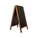 Chevalet stop trottoir avec 2 ardoises amovibles cadre bois chêne dimensions 117 x 60 cm - Fabrication Française