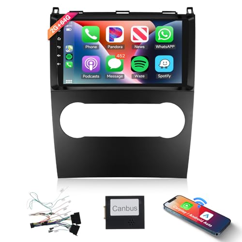 Podofo Autoradio Carplay pour Mercedes-Benz Classe B/Classe A 2008-2011, écran Tactile 9 Pouces, 2Go+64Go, avec Carplay sans Fil, Android Auto,...
