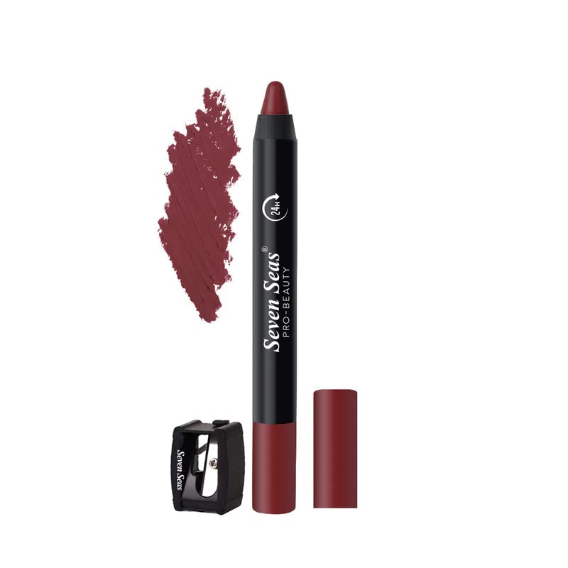 Seven Seas Lipstick Long Lasting Crayon | Lipstick Matte Finish | Waterproof | Lip Crayon lipstick (RED ROSEWOOD)