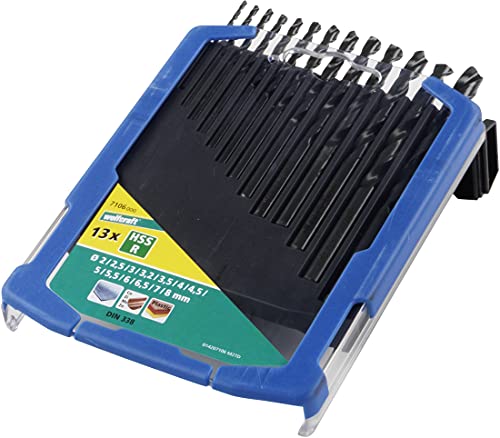 Wolfcraft Set di punte in metallo HSS rullate da