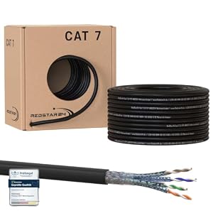 RedStar24 – RedStar24 50m Cat7 Erdkabel Verlegekabel Outdoor Lan Kabel U