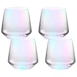 hosck Champagnergläser ohne Stiel, 405 ml, schillernde Champagnergläser für Partys, 4 Stück