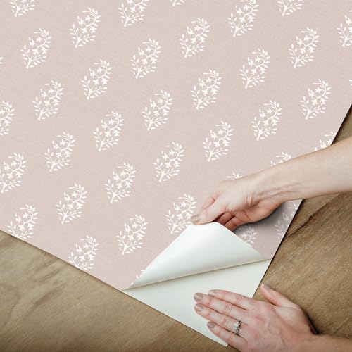 Nabela Noor Home NuWallpaper Safia Coral Peel and Stick Wallpaper, NNS6514 by NuWallpaper - Used condition - Image 2