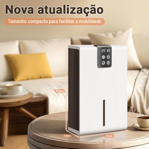 Desumidificador de Ar 2.8L, Desumidificador, Purificador de Ar, Desumidificador Ar Ambiente Elétrico