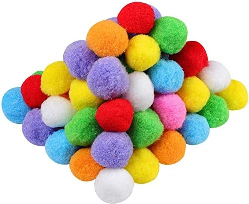 120 Pack 1.5 Inch Assorted Pom Poms for DIY Creative Crafts Decorations, Assorted Colors