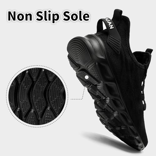Image of Men Running Tennis Shoes Gym Fashion Sneakers Walking Workout Shoes Athletic Slip on Breathable Mesh Comfortable Lightweight Casual Sport Shoe