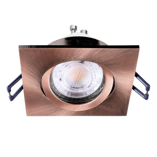 Foco dorado cuadrado orientable empotrable