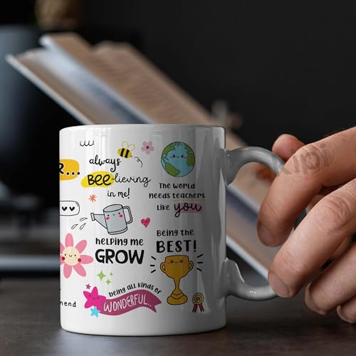Image of Thank You Teacher Mug, Appreciation Mug, Daily Affirmations, Teacher Thank You Gift ARM692 11oz Ceramic Coffee /Tea Cup