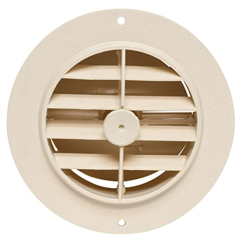 Valterra A10-3349VP Beige Rotating Heat and A/C Register with Damper (4" ID, 5-3/8" OD)