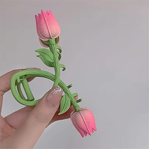 Tulip Daisy Hair Clip Claws Flower Hairpin for Women Shark Clip Headdress Makeup Bath Hair Accessories Fashion Sweet Flower Hair Clips for Women and Girls (B) - Image 3